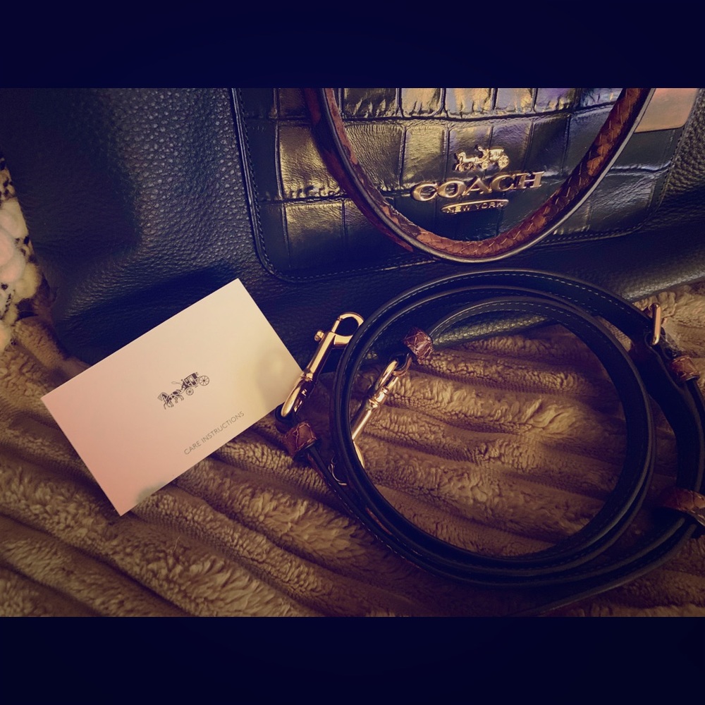 Elegant Bottle Green Satchel By Coach!